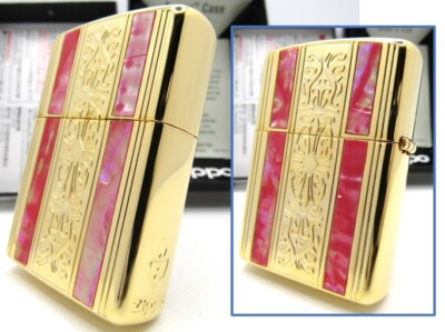 Double Sides Gold Arabesque Shell Inlay Armor ZIPPO Side A 2019 MIB Rare