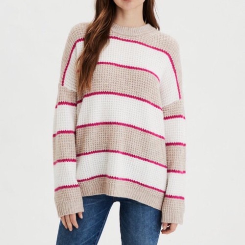 American Eagle Tan White Rugby Stripe 
