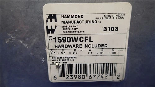 HAMMOND 1590WCFL DIE CAST ENCLOSURE w/LID HARDWARE INCLUDED NEW/FACTORY SEALED - Image 2 of 4