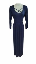 Ezbelle Blue Stretch Maxi Dress Size S NWT