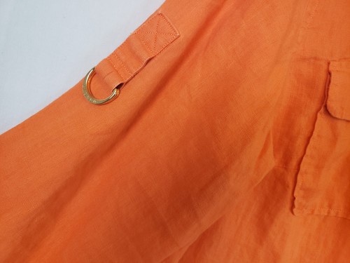 Lauren Ralph Lauren LRL Shirt Womens 2X Linen Button Up Orange - Picture 8 of 15