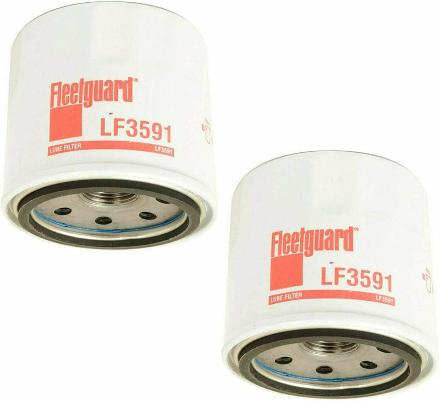 (2) Genuine Fleetguard Cummins Oil Filter LF3591 HDKAJ HDKAK Onan 122-0833 Pair