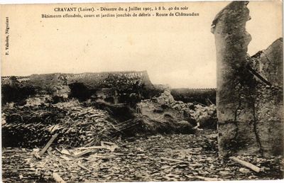 Old postcard CRAVANT - disaster of 4 July 1905 (271627)