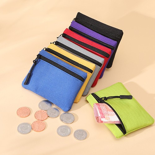 Canvas Wallet Purse Zipper Mini Coin Key Bag Money Pocket Coins Purse Gift -