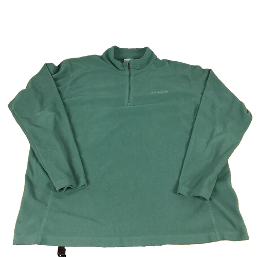 Columbia 1/4 Zip Fleecepullover Herren Large grün Stehkragen Sweatshirt Langarm