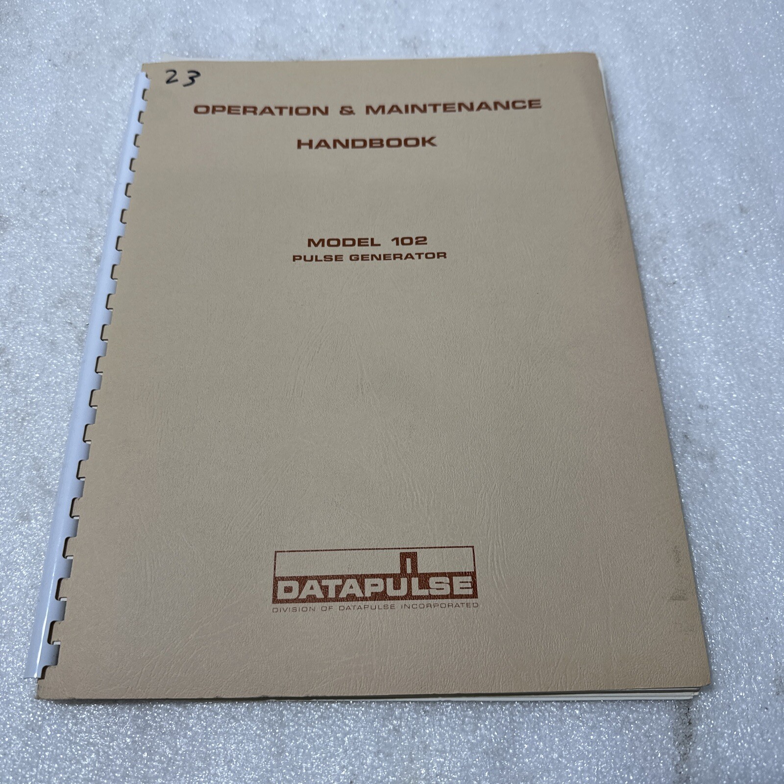 Datapulse Model 102 Pulse Generator Operation Handbook