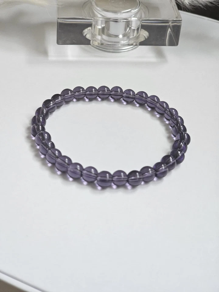 Geschenk-Set Amethyst Perlenarmband Positive Energie Steine 6mm Länge 17cm - Bild 3 von 3