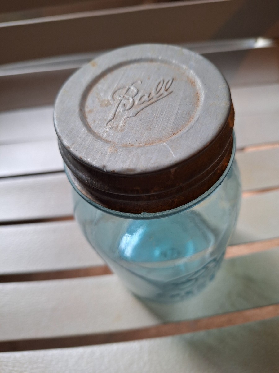 VERY RARE Vintage LIGHT BLUE aqua BALL Perfect #2 Mason Jar 1910