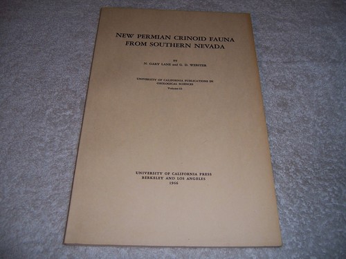 New Permian Crinoid Fauna from Southern Nevada N. Gary Lane G. D. Webster pb - Picture 1 of 3