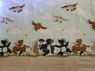 BTY X 44''W Fabric By Suzybee Woodland Friends Double Border Quilting Sewing 