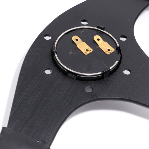 14inch Genuine Leather Flat Sport Steering Wheel for Mitsubishi Fit MOMO NRG Hub - Picture 9 of 10