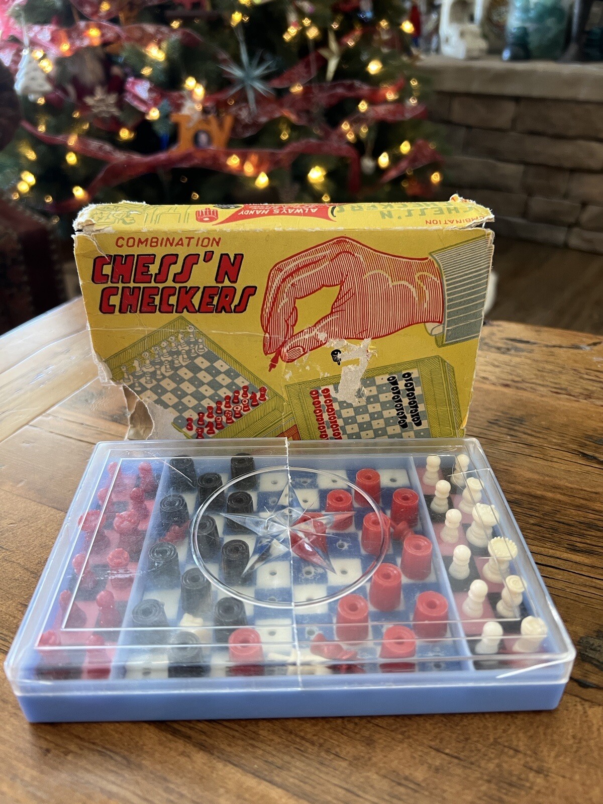 Vintage 1959 Combination Chess 'N Checkers Travel Game by Elvin in ...