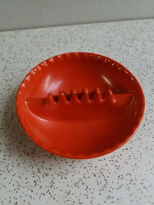 Vintage Anholt Ashtray Mid Century Orange 5