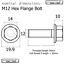thumbnail 2  - M12 Titanium Hex Flange Bolt 30mm Screw FINE 1.25 thread CNC Gr5 Ti Light- 20g