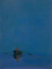 Anne Packard : Rowboat on Blue : Archival Quality Art Print