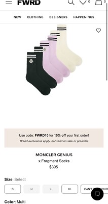 Moncler Genius Fragment FRGMT high socks 3 Pack | eBay