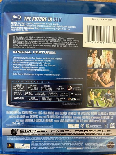 WHAT HAPPENS IN VEGAS (2008) - BLURAY Cameron Diaz Exc Cond! *Region A* - Picture 2 of 2