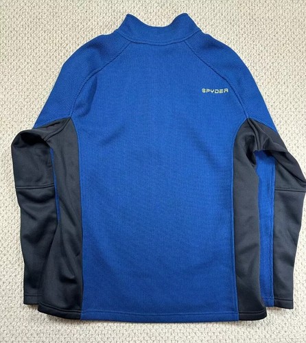 Spyder Outbound Jacket Mens Blue/Black Half Zip Pullover Fleece Sweater Size S - Imagen 2 de 3