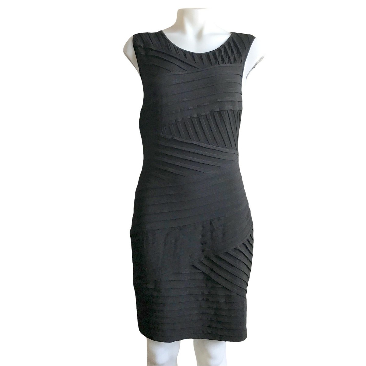 Calvin Klein Sleeveless Black Bodycon Dress Stretch Diagonal Seam Detail 8 LBD | eBay Calvin Klein Sleeveless Black Bodycon Dress Stretch Diagonal Seam Detail 8 LBD | eBay