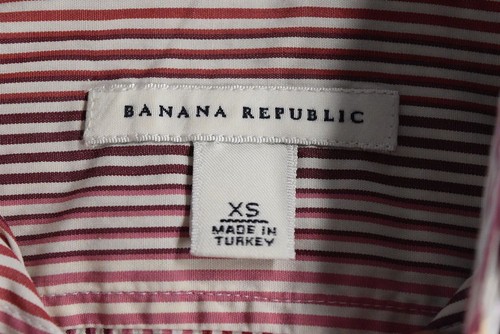 Blusa para mujer Banana Republic talla XS roja a rayas botones manga larga trabajo - Imagen 4 de 4