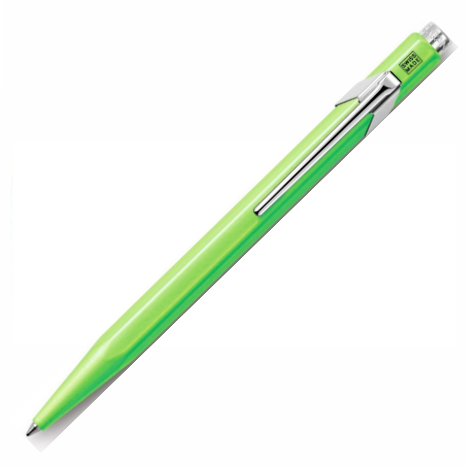 Caran d'Ache 849 Popline Fluorescent Green Ballpoint Pen - Blue Ink