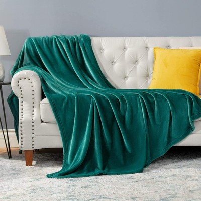 Fleece Blanket Throw Size Emerald Green Lightweight Throw Blanket Super Softcozy Ebay