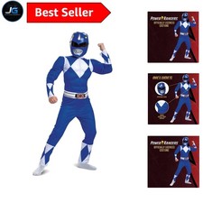 Soft Polyester Blue Ranger Costume for Kids - Perfect for Dress-Up  Halloween