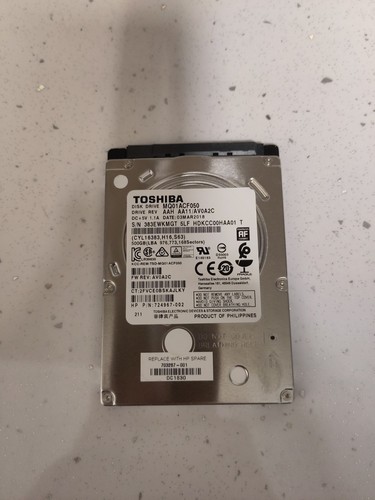 Toshiba MQ01ACF050 500GB 2,5" SATA Laptop Festplatte - gewischt