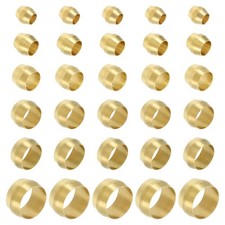 120 Pcs Brass Compression Sleeve Ferrule for 1/8" 3/16" 1/4" 5/16" 3/8" 1/2"
