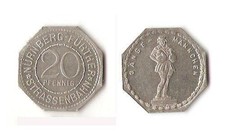 Germany Nuremberg 20 pfennig Notgeld Gänse Männchen