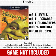 Shrek 2 100 Nintendo GameCube Memory Card Save CHEATS