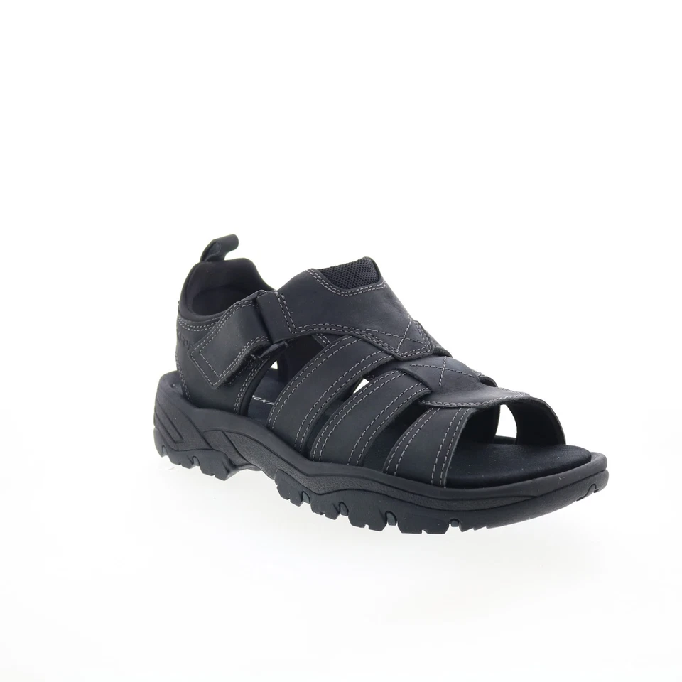 Rockport Rocklake Fisherman CI9179 Mens Black Leather Sport Sandals Shoes - Image 2 of 4