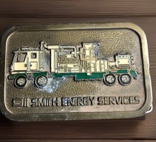 Vintage SII Smith Energy Services Metal Belt Buckle Hit Line 9