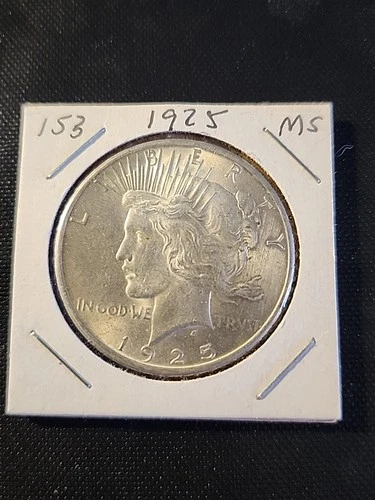 1925 Silver Peace Dollar In Brilliant Uncirculated Condition