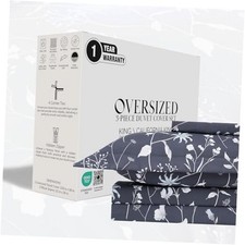 Oversized Blue Floral Duvet King / California King 22 - Secret Meadow Blue