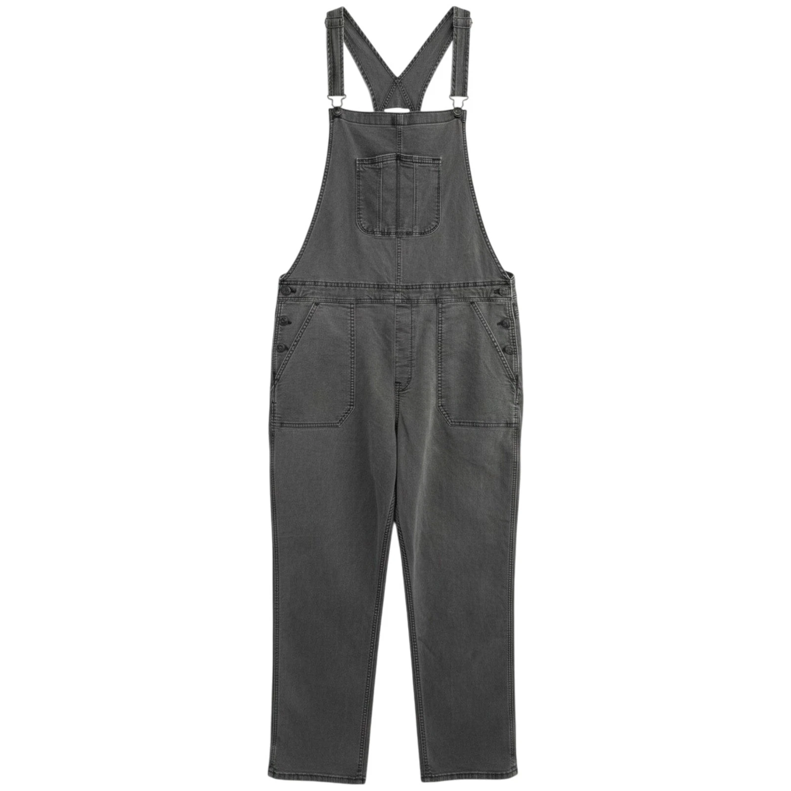 American Eagle Overalls Women XL Faded Charcoal Gray Grunge Oversized Streetwear