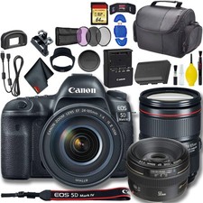 Canon EOS 5D Mark IV DSLR Camera with 24-105mm Lens Intl Model Plus Bundle