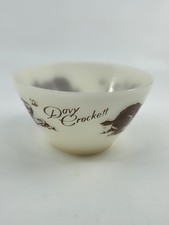 Vintage Fire-King "Davy Crockett" Milk Glass Cereal Bowl Made In USA 4.75"