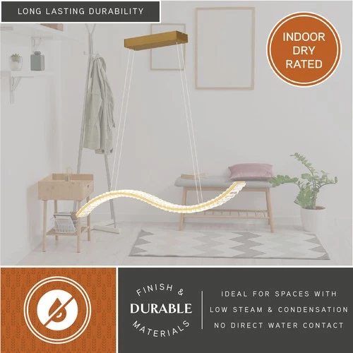 Vaxcel Lighting P0428 38"W LED Linear Chandelier - Gilded Brass - Picture 6 of 10