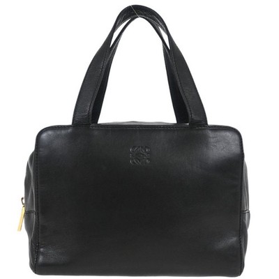Loewe Anagram Handbag Leather Black Leather