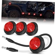 4pcs Round LED Side Marker Light Mini Clearance Lights LED Front Rear Side Red