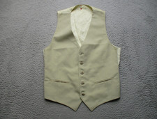 Yves Saint Laurent Vest Mens Small Beige Dress Waistcoat 5 Button YSL Lined