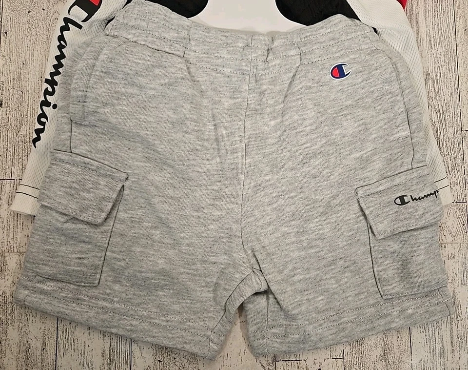 Conjunto de camisetas cortas Champion para niños pequeños talla 2T 4 piezas negro rojo NUEVO Foto 4 de 4