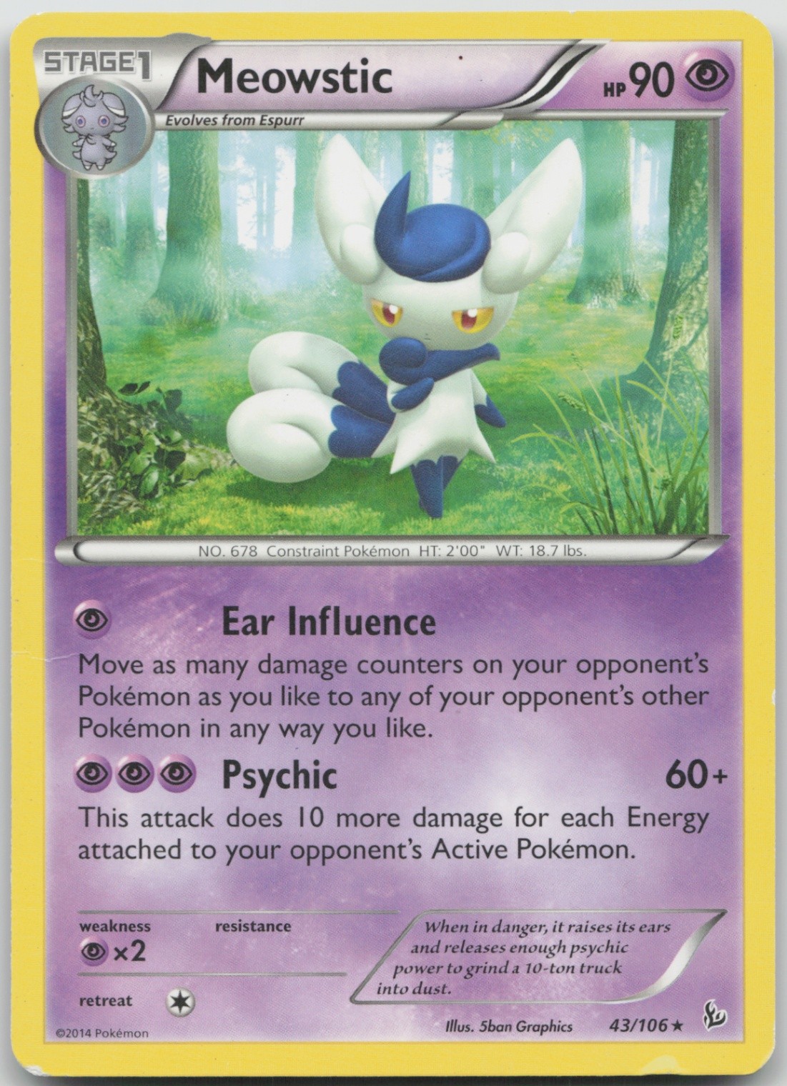 Meowstic 43/106 Rare XY - Flashfire LP Normal