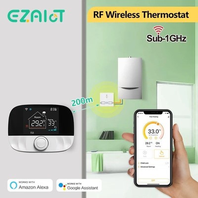 WiFi RF Funk Thermostat Temperaturregler für Gaskessel Alexa Google