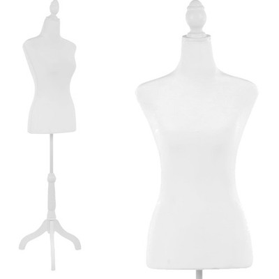 Dress Form Female Height Adjustable Tripod Stand White 50-63 Inch