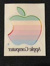 Vintage APPLE Computer Rainbow Logo Window Cling DECAL NEW