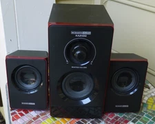 Acoustic Audio AA2100 Home Compact Speaker System Subwoofer Red Exc. Condition