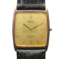 SEIKO Dolce 6730 5180 Wristwatch Watch Quartz Leather Belt Gold Color From Japan
