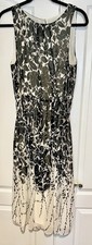Talbots Dress Floral Ombre Dress Black White Florals Career Wedding Size 14